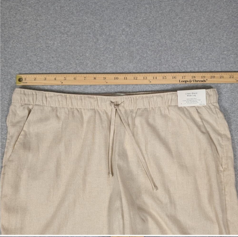 NWT Hollister Tan Linen Blend Wide Leg Elastic Waist Pants XXL - Picture 11 of 14